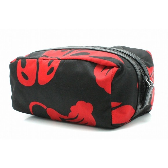 Prada Pouch Red Nylon Pouch Pouch Black - Picture 1 of 8